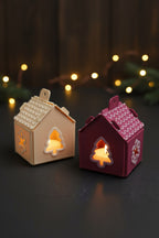 Yılbaşı Temalı Gingerbread Tasarımlı Dekoratif Mumluk Seti (2 Adet) | Tealight Fener