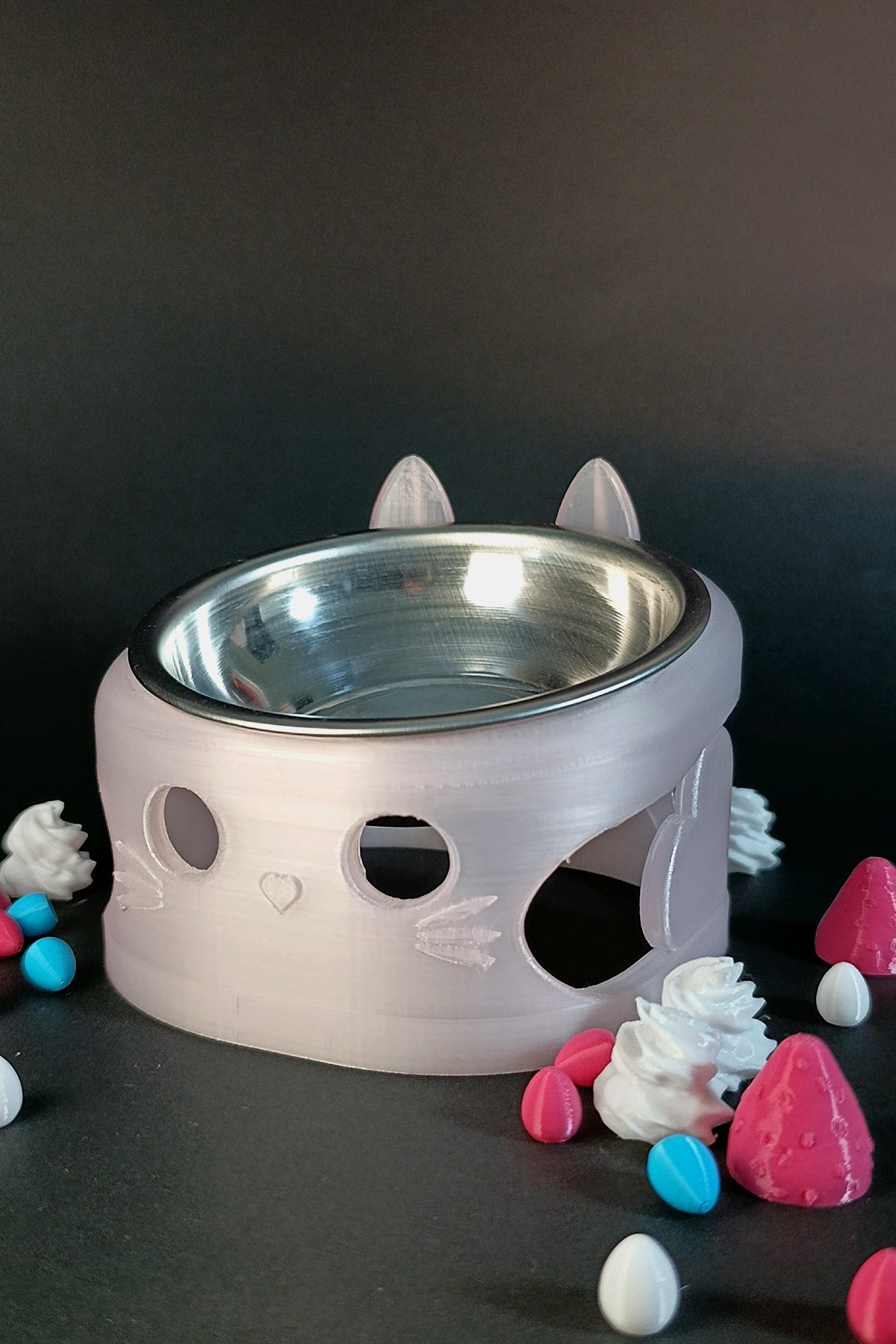 MİLO Pembe Mama Kabı Standı – Paslanmaz Çelik, Ergonomik ve Stabil