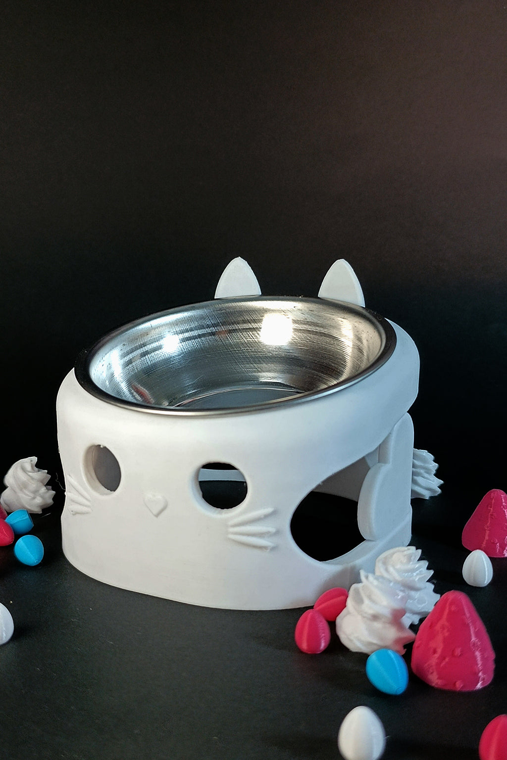 MİLO Beyaz Mama Kabı Standı – Paslanmaz Çelik, Ergonomik ve Stabil