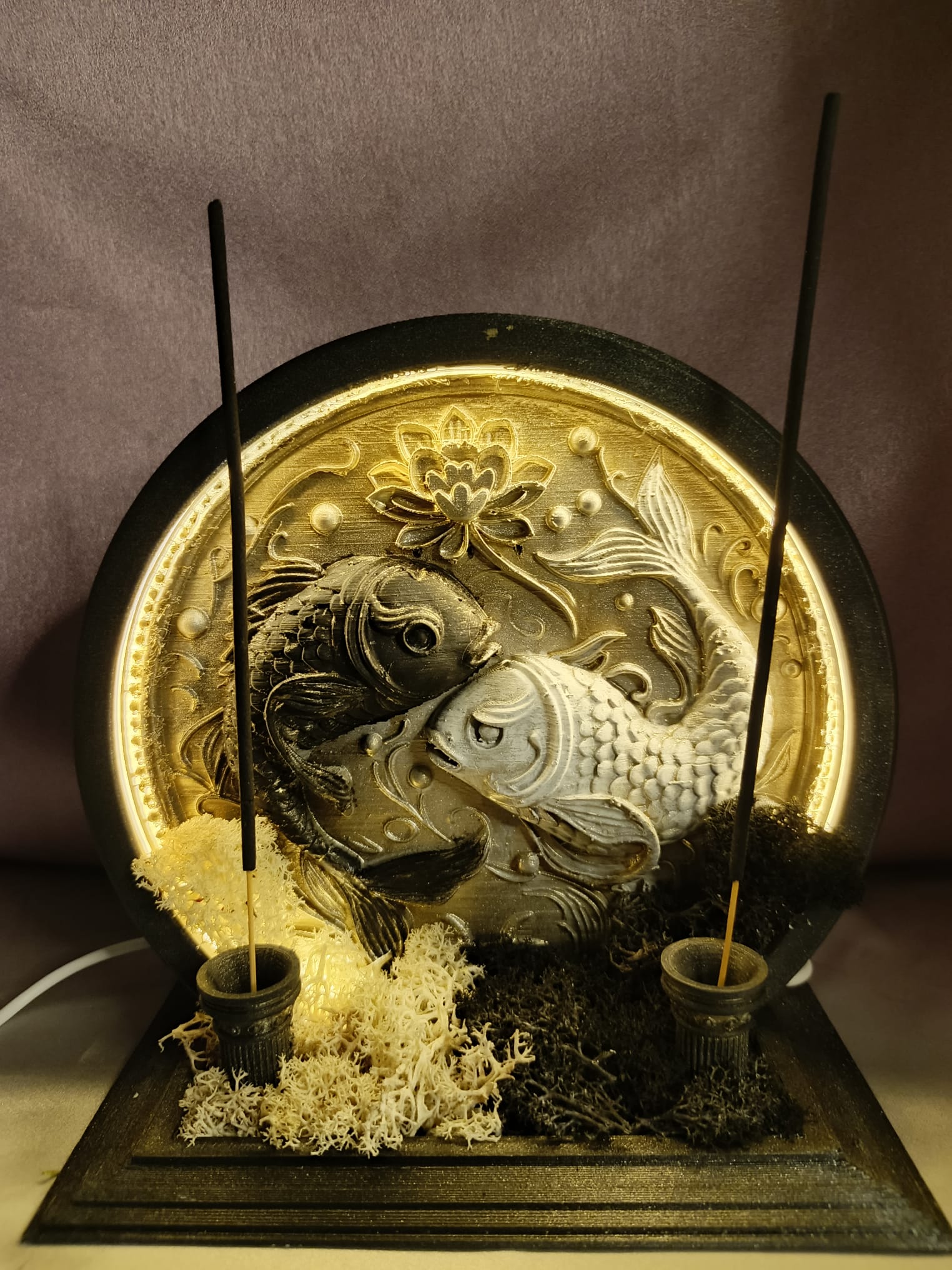 Balık Burcu Özel Tasarım Neon LED Tütsülük | Hem Geriye Akış Hem Çubuk Tütsü 🌙 - Işıklı