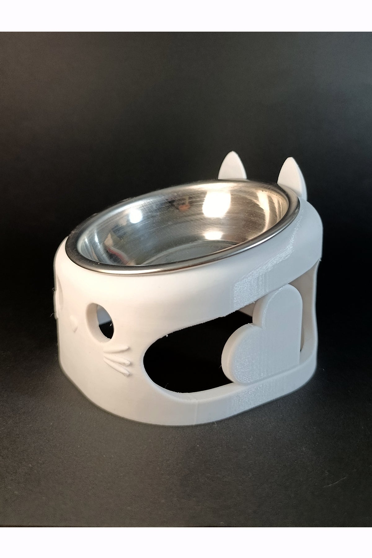 MİLO Beyaz Mama Kabı Standı – Paslanmaz Çelik, Ergonomik ve Stabil