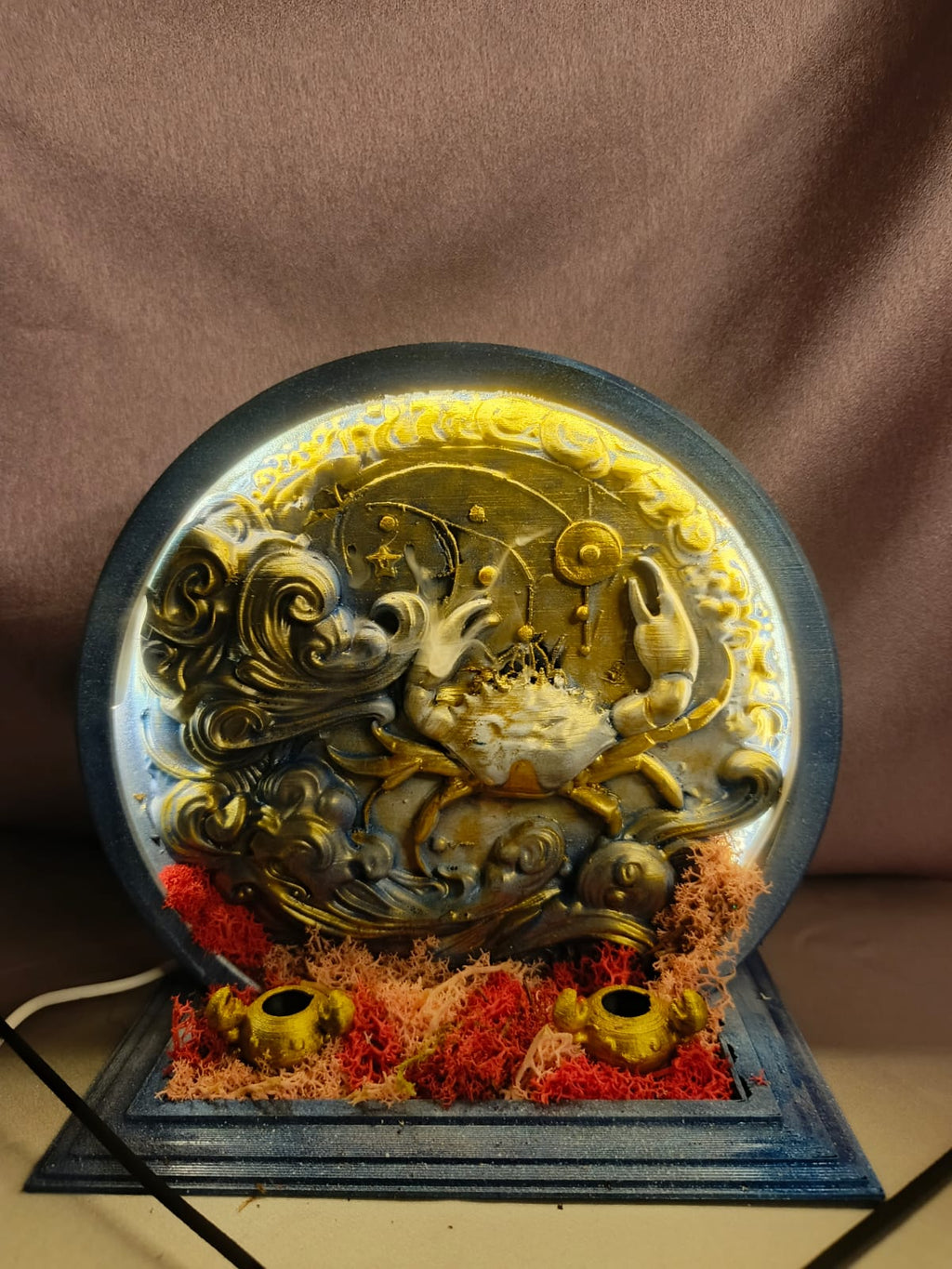 Yengeç Burcu Rüyası: Dalgalı Geri Akış Tütsülük Neon LED Tasarım - Çubuk Tütsülük