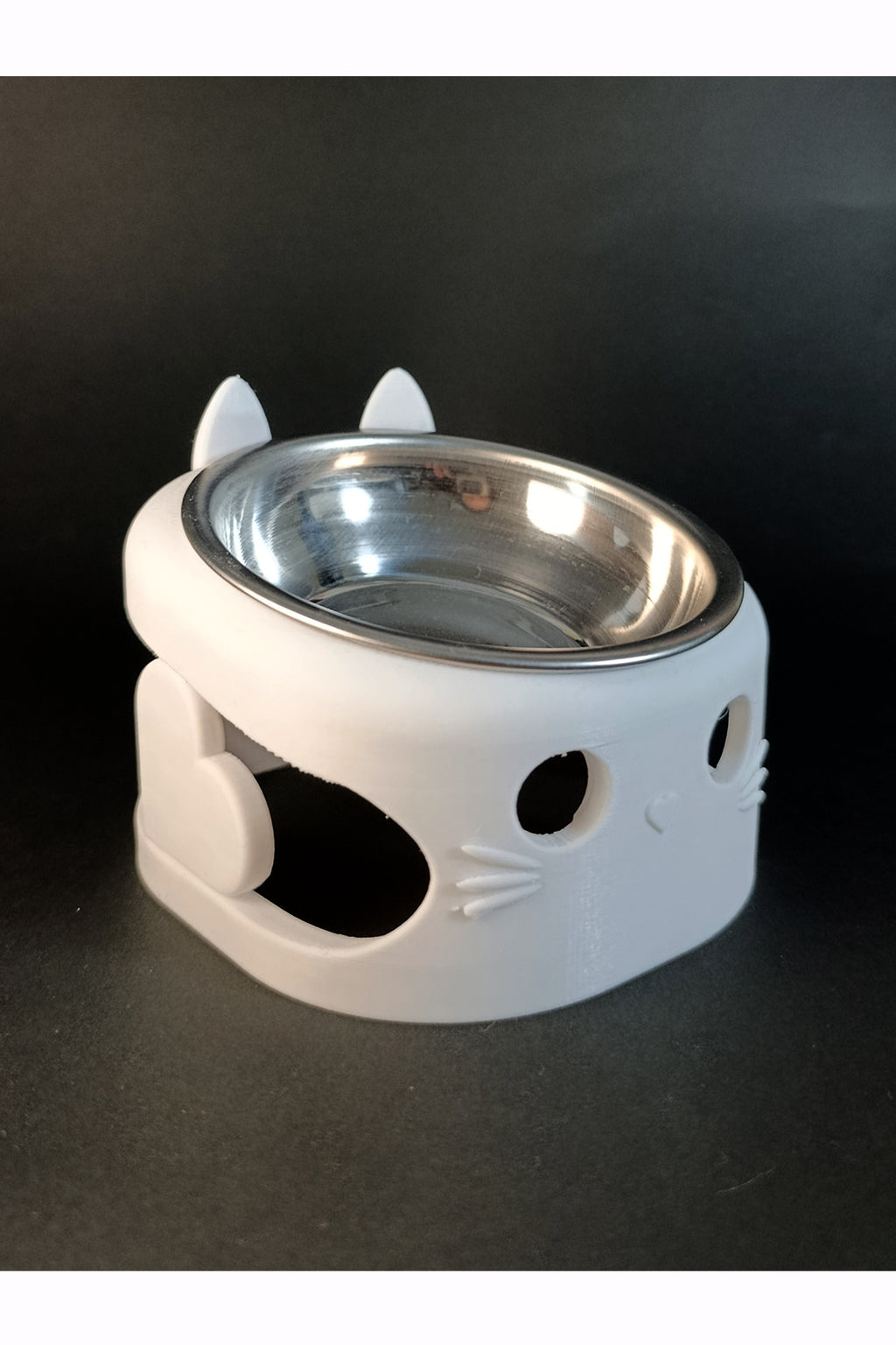 MİLO Beyaz Mama Kabı Standı – Paslanmaz Çelik, Ergonomik ve Stabil