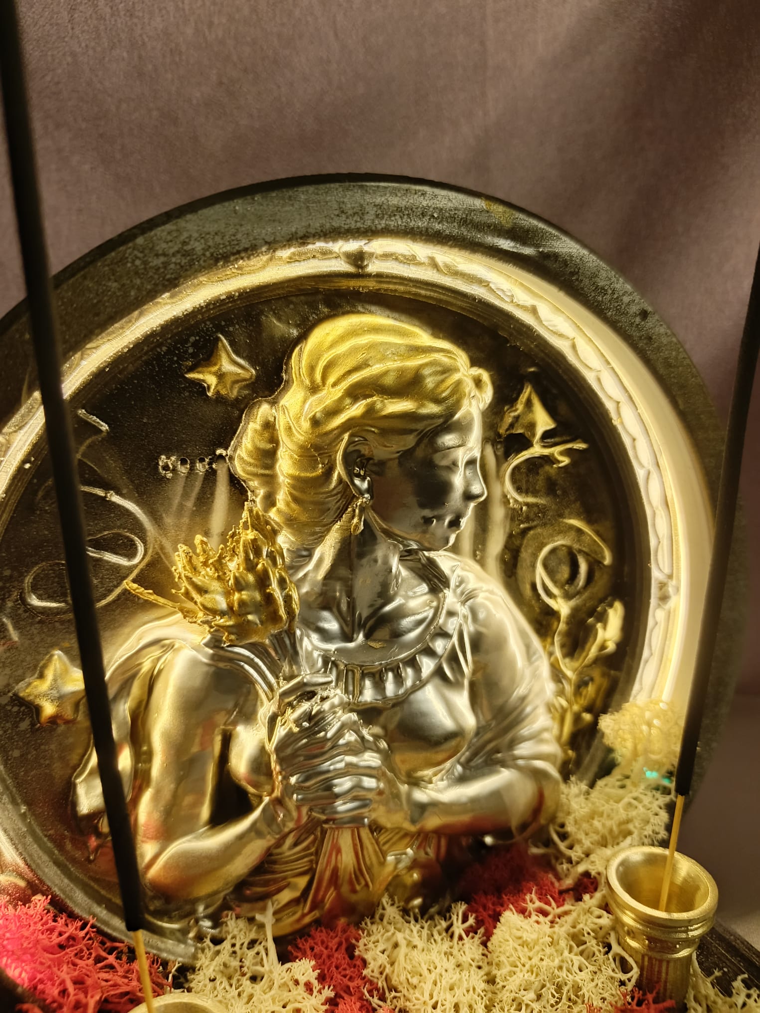 Başak Burcu Işıklı Tütsülük–El Yapımı 3D Figürlü Ledli Geri Akış&Çubuk Tütsülük|Burç Hediyesi