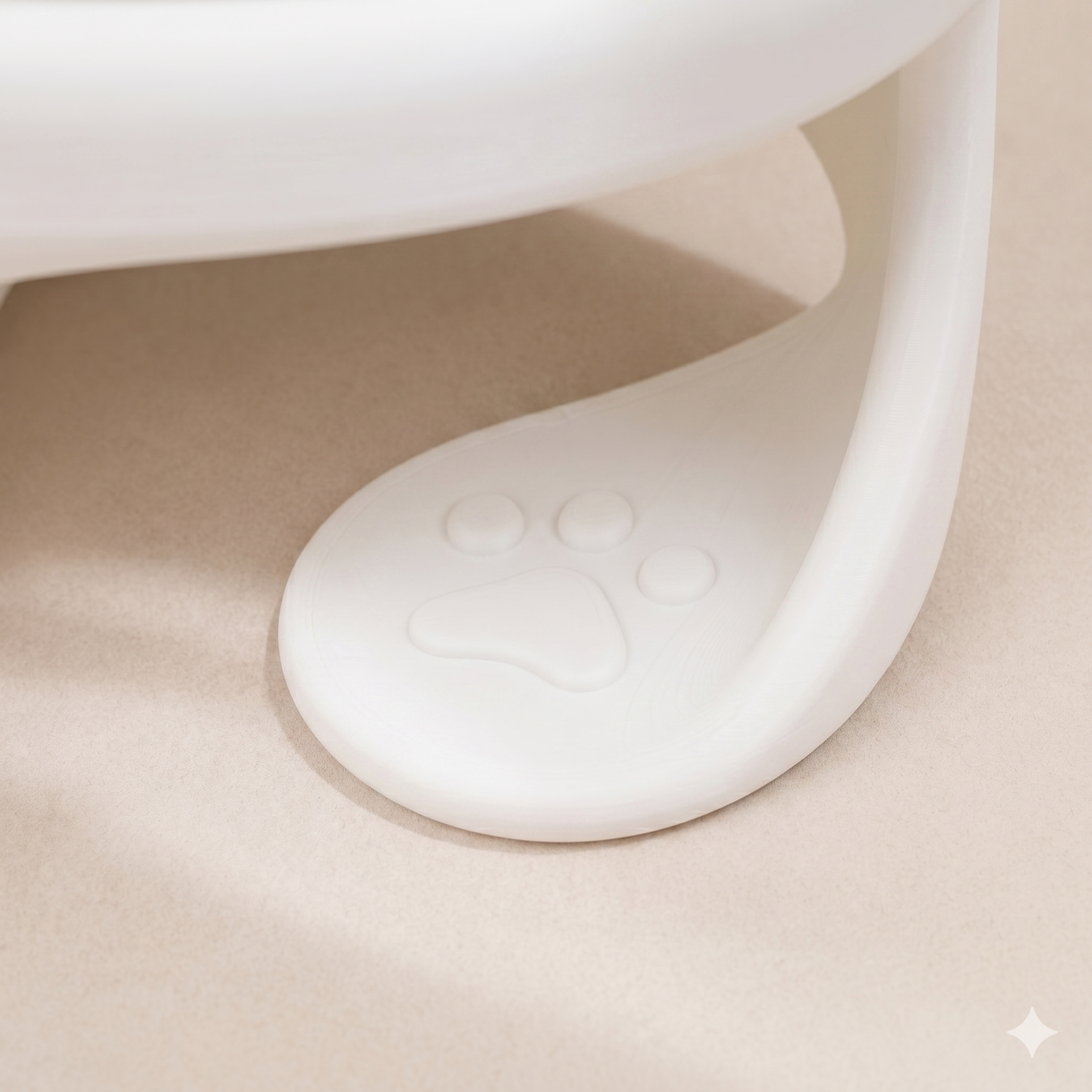 Mochi Kedi Kulaklı Yükseltilmiş Mama Kabı – Çıkarılabilir Paslanmaz Çelik Hazneli, Ergonomik Kedi & Küçük Irk Köpek Mama Kabı - Beyaz