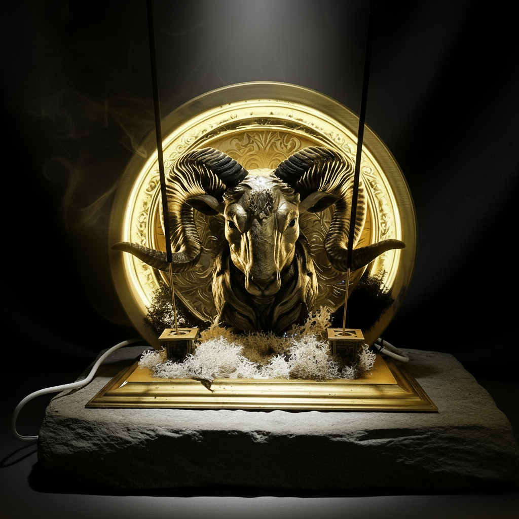 Koç Burcu Figürlü Işıklı Tütsülük | 3D El Yapımı Neon Ledli Burç Hediyesi Dekor