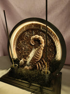 Akrep Burcu Işıklı Tütsülük | El Yapımı 3D Neon Ledli Geri Akış & Çubuk Tütsülük Dekor