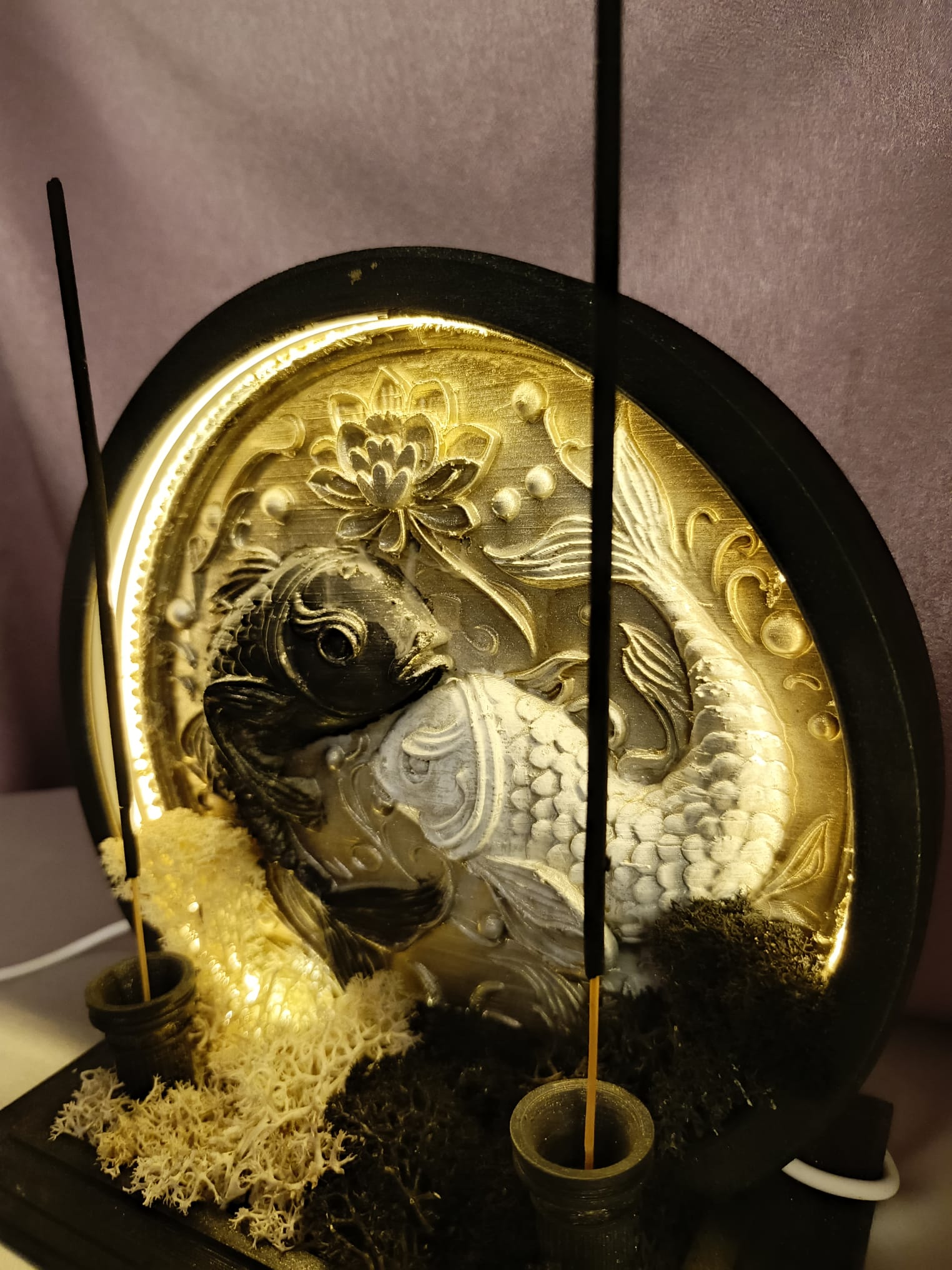 Balık Burcu Özel Tasarım Neon LED Tütsülük | Hem Geriye Akış Hem Çubuk Tütsü 🌙 - Işıklı