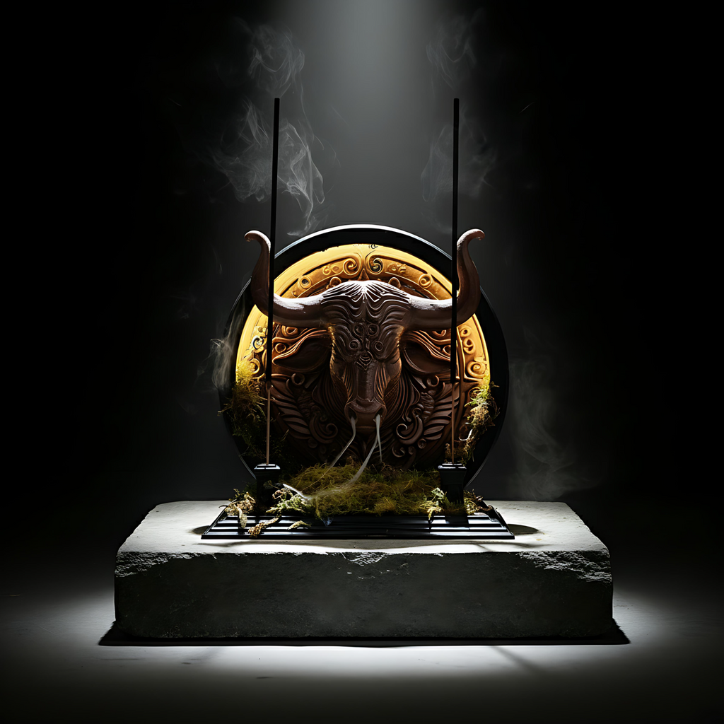 Boğa Burcu Tütsülük & Led Gece Lambası | Toprak Enerjisi | Güç ve Huzurun Sembolü