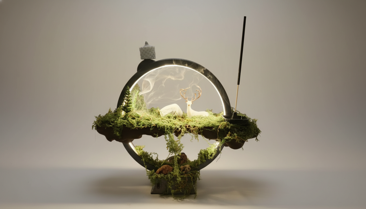 Büyülü Diyarın Işıltısı Masalsı Orman Tütsülüğü - LED Işıklı Tütsülüklü