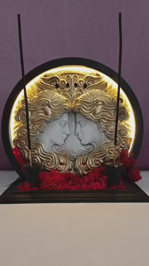 İkizler Burcu Tütsülük & Led Gece Lambası | Burçların Zarif Işıltısı | Estetik & Huzur