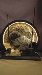 Balık Burcu Özel Tasarım Neon LED Tütsülük | Hem Geriye Akış Hem Çubuk Tütsü 🌙 - Işıklı