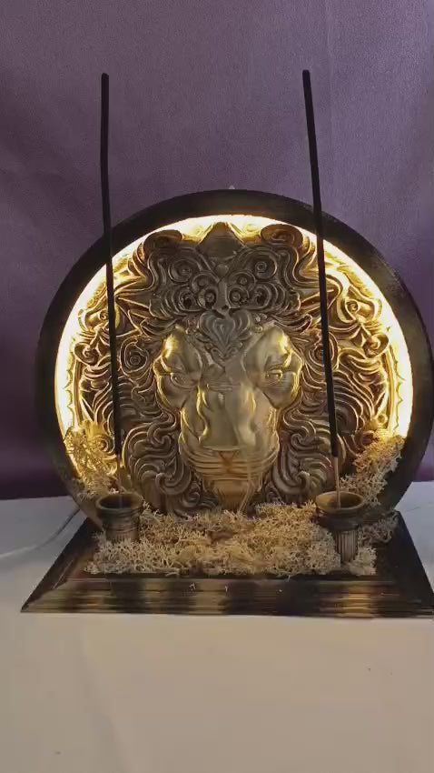 Aslan Burcu Ledli Tütsülük | Güç ve Zarafeti Bir Arada Sunan Dekoratif Gece Lambası