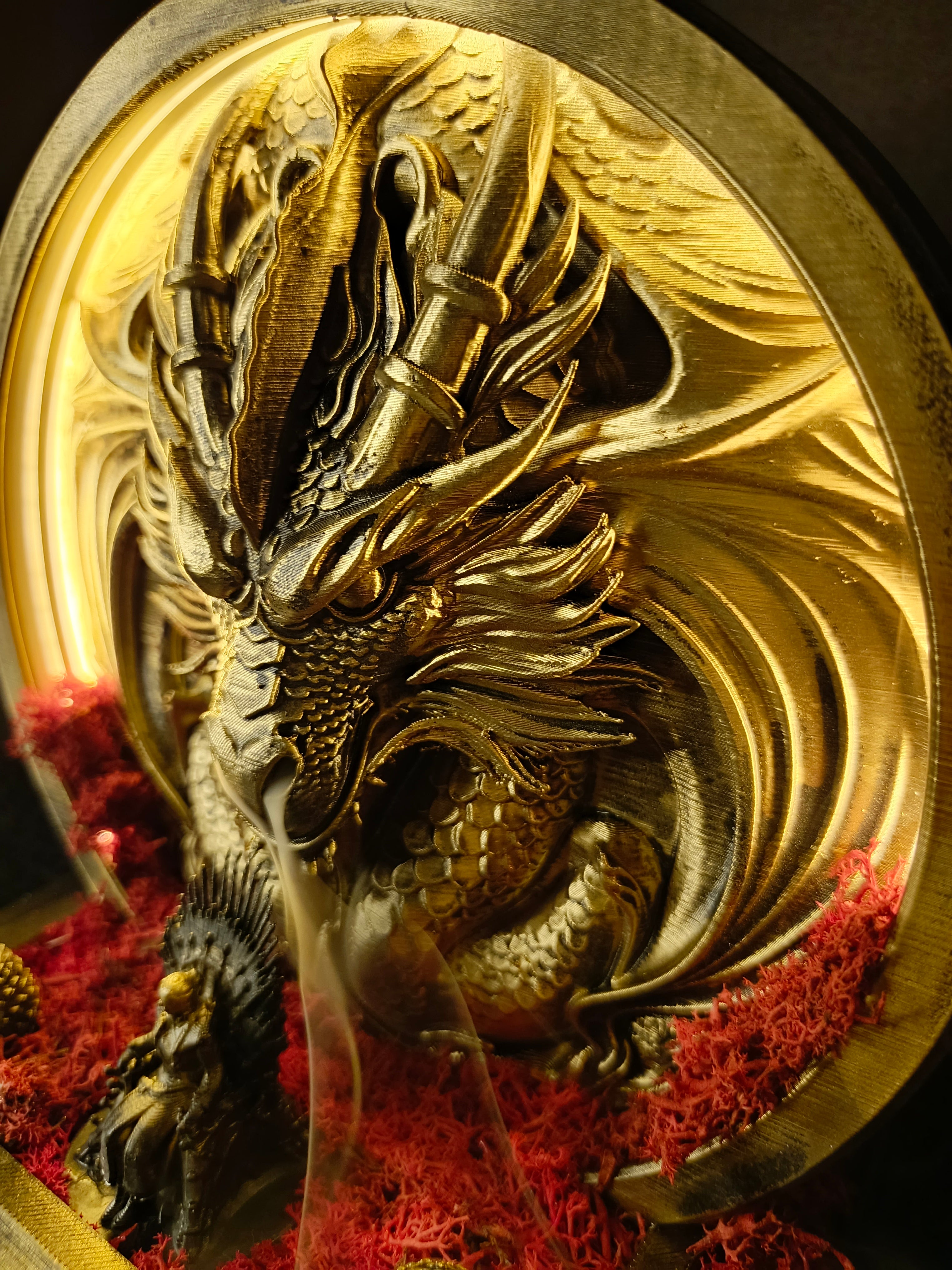 Işıklı Game of Thrones Ejderha Geri Akışlı ve Çubuk Tütsülük - Dekoratif Biblo