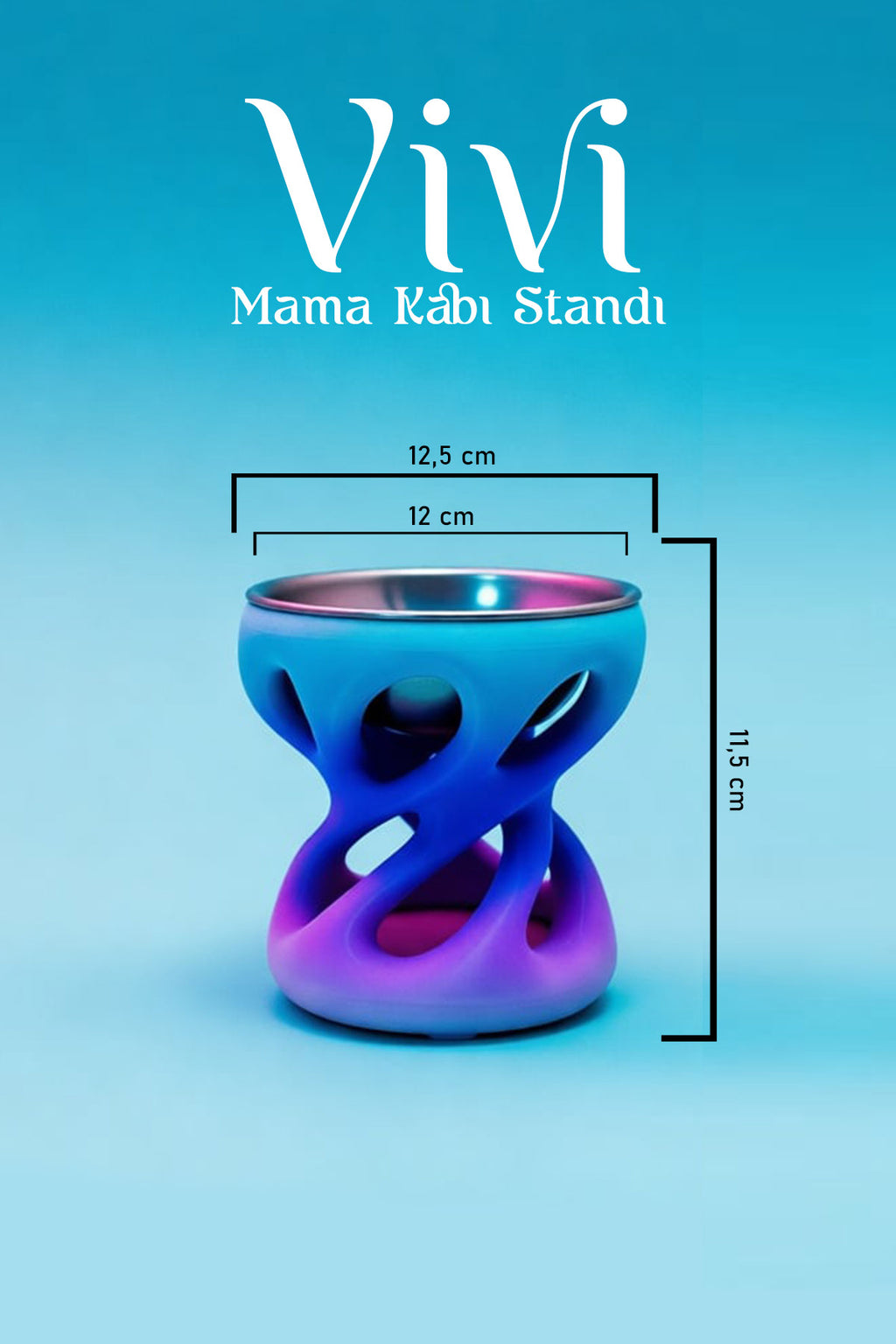Vivi Modern Organik Mama Kabı Standı | Kedi ve Köpek İçin Ergonomik Yüksek Tasarım Mama Kabı Renkli
