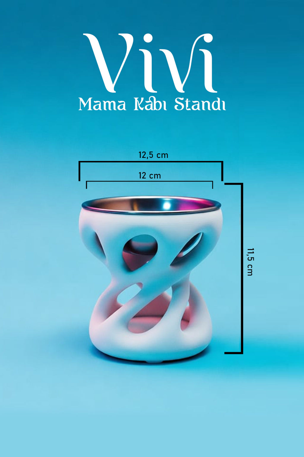 Vivi Modern Organik Mama Kabı Standı | Kedi ve Köpek İçin Ergonomik Yüksek Tasarım Mama Kabı