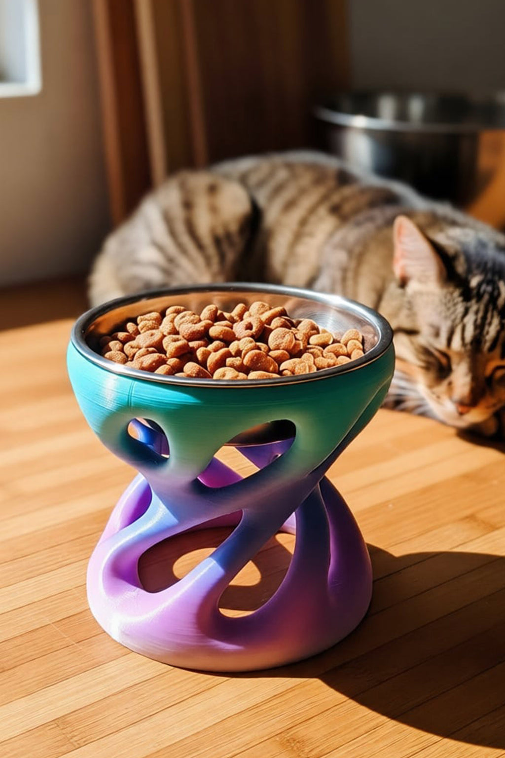 Vivi Modern Organik Mama Kabı Standı | Kedi ve Köpek İçin Ergonomik Yüksek Tasarım Mama Kabı Renkli